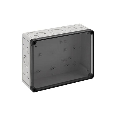 Корпус TK PC 2518-9-tm, прозрачная крышка, с входами