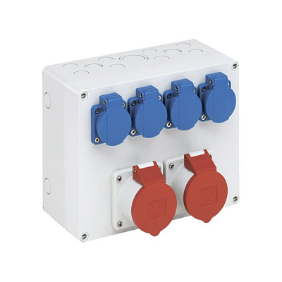 Корпус STG 024, 4 розетки Schuko, 2 розетки CEE 16 A